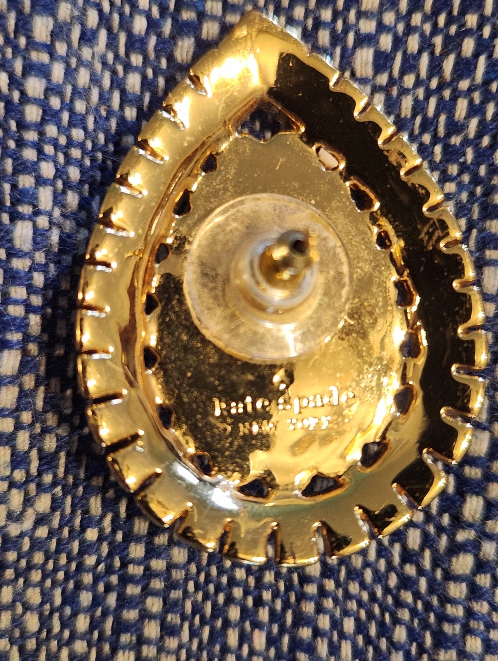 kate spade Gold Teardrop Pearl-Accent Statement Earrings - Picture 8 of 8
